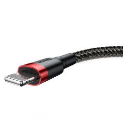 Baseus Καλώδιο Φόρτισης και Μεταφοράς Δεδομένων USB σε Lightning 200cm - Red / Black (CALKLF-C19)