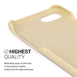 Kalibri Σκληρή Δερμάτινη Θήκη Apple iPhone SE 2022 / 2020 / 8 / 7 - Beige (39345.11)