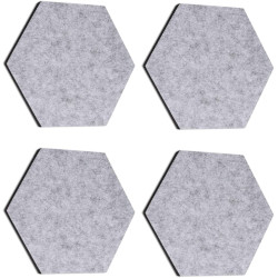 Navaris Hexagon Felt Memo Boards - Σετ με 4 Πλαίσια Ανακοινώσεων και Πινέζες - Light Grey (44328.25)