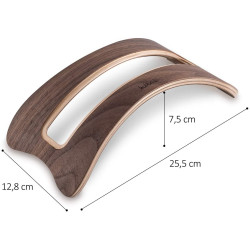 Kalibri Elegant Wooden Laptop Stand - Ξύλινη Βάση για Macbook & 3 Ένθετα Σιλικόνης - Walnut Wood / Brown (35474.18)