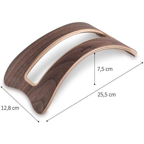 Kalibri Elegant Wooden Laptop Stand - Ξύλινη Βάση για Macbook & 3 Ένθετα Σιλικόνης - Walnut Wood / Brown (35474.18)