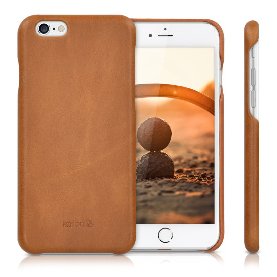 Kalibri Σκληρή Δερμάτινη Θήκη iPhone 6 / 6S - Cognac (38961.83)