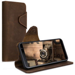 Kalibri Δερμάτινη Suede Θήκη - Πορτοφόλι Samsung Galaxy J6 Plus - Καφέ (46604.05)