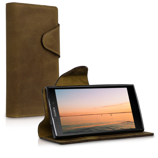 Kalibri Δερμάτινη Suede Θήκη - Πορτοφόλι Sony Xperia L2 - Brown (44759.05)