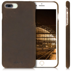 Kalibri Σκληρή Δερμάτινη Θήκη iPhone 8 Plus / 7 Plus - Καφέ (45095.05)