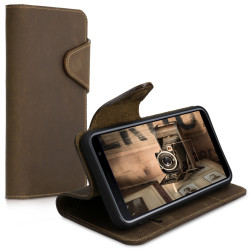 Kalibri Δερμάτινη Suede Θήκη - Πορτοφόλι Samsung Galaxy J4 Plus - Brown (46603.05)