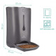 Navaris Automatic Pet Feeder with Timer - Αυτόματη Ταΐστρα Φαγητού με Χρονοδιακόπτη για Κατοικίδιο - 6L - Black (44769.03)