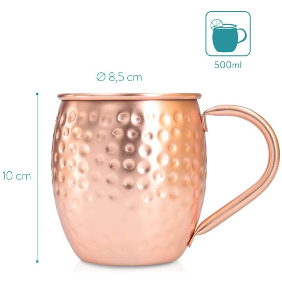 Νavaris Moscow Mule - Σετ με 4 Κούπες για Cocktail από Ανοξείδωτο Ατσάλι και Επίστρωση Χαλκού - 500 ml - Copper (46859.01)