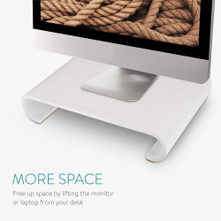 Navaris Universal Wooden Stand - Ξύλινη Βάση για Οθόνη PC / TV / Notebook / Laptop / iMac - Oak White (45835.02)