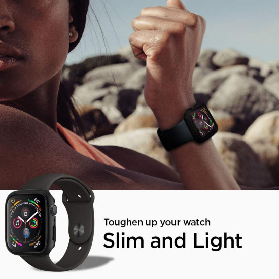 Spigen Θήκη Thin Fit Apple Watch SE/6/5/4 44mm - Black (062CS24474)