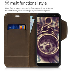 Kalibri Δερμάτινη Suede Θήκη - Πορτοφόλι Samsung Galaxy J6 - Brown (47910.01)