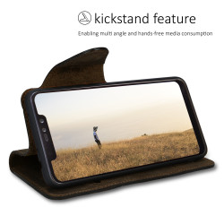 Kalibri Δερμάτινη Suede Θήκη - Πορτοφόλι Xiaomi Redmi Note 6 Pro - Brown (47627.05)