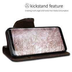 Kalibri Δερμάτινη Suede Θήκη Πορτοφόλι Samsung Galaxy S9 - Brown (45816.03)