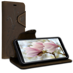 Kalibri Δερμάτινη Suede Θήκη Πορτοφόλι Samsung Galaxy A7 2018 - Brown (47117.03)