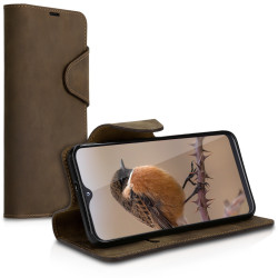 Kalibri Δερμάτινη Suede Θήκη Πορτοφόλι Samsung Galaxy A20e - Brown (48750.05)