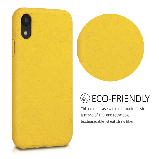 Kalibri Θήκη Σιλικόνης TPU & Natural Wheat Straw Apple iPhone XR - Yellow (49105.06)