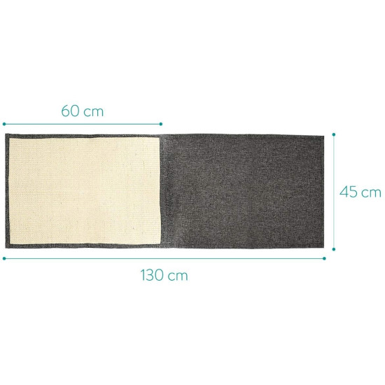 Navaris Cat Scratch Armrest Organiser - Προστατευτικό Καναπέ από Γρατζουνιές Γάτας - 130 x 45 cm - Dark Grey / White (48412.19.02)