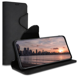 Kalibri Δερμάτινη Suede Θήκη - Πορτοφόλι Samsung Galaxy A70 - Black (48670.01)