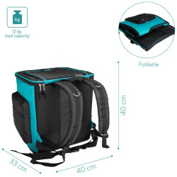 Navaris Pet Carrier Backpack - Αναδιπλούμενο Σακίδιο Μεταφοράς για Κατοικίδια Ζώα - 40 x 33 x 40 cm - Turquoise (47550.37)