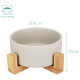 Navaris Ceramic Elevated Cat Bowls - Σετ με 2 Μπολ Φαγητού και Νερού με Βάση από Μπαμπού για Κατοικίδια - 850ml - Grey / Brown (48350.22)