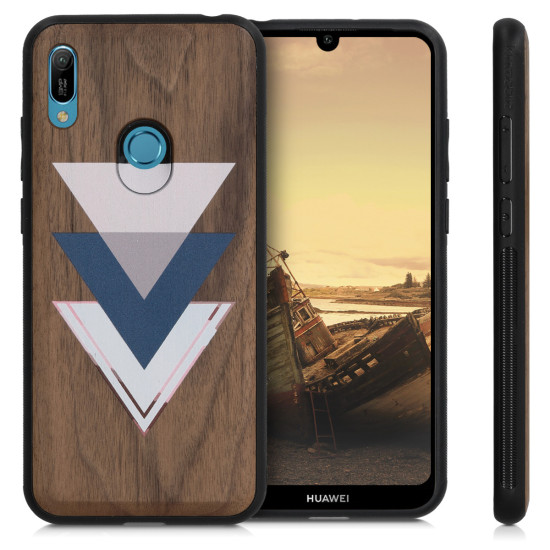 KW Σκληρή Ξύλινη Θήκη Huawei Y6 (2019) - Wood and Triangles (49481.04)