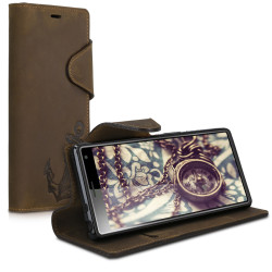 Kalibri Δερμάτινη Suede Θήκη - Πορτοφόλι Sony Xperia 10 - Brown (48773.02)