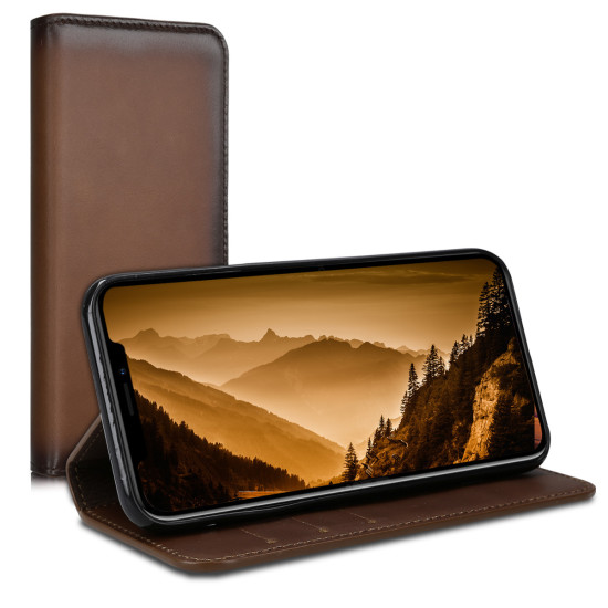 Kalibri Δερμάτινη Θήκη - Πορτοφόλι Apple iPhone XS - Vintage Brown (49516.133)