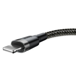 Baseus Καλώδιο Φόρτισης και Μεταφοράς Δεδομένων USB σε Lightning - 2A - 300cm - Grey/Black (CALKLF-RG1)