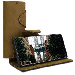 Kalibri Δερμάτινη Suede Θήκη - Πορτοφόλι Samsung Galaxy Note 10 - Brown (49280.05)