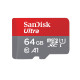 SanDisk Κάρτα Μνήμης Ultra microSDHC 64GB Class 10 100MB/s UHS-I Με Αντάπτορα - Grey / Red (SDSQUAR-064G-GN6MA)