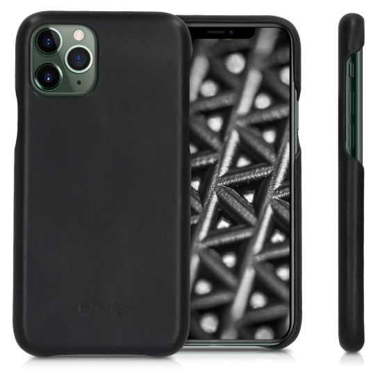 Kalibri Σκληρή Δερμάτινη Θήκη Apple iPhone 11 Pro Max - Smooth Genuine Leather Hard Case - Black (49738.01)