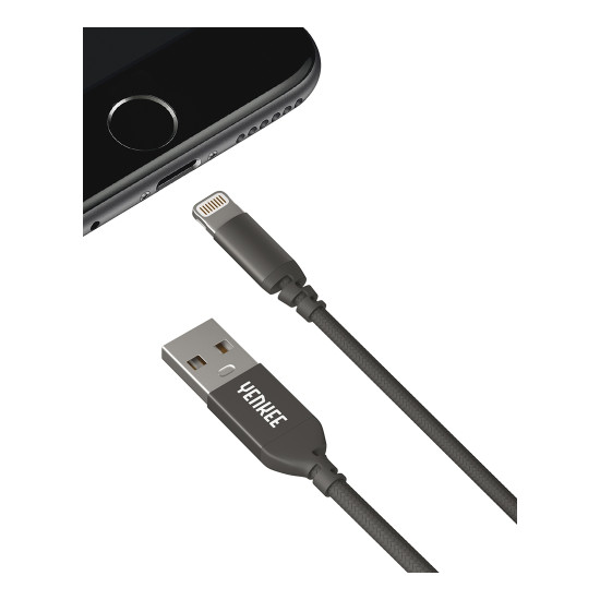 Yenkee Καλώδιο Φόρτισης και Μεταφοράς Δεδομένων Usb σε Lightning - 2m - Black (YCU612BK)
