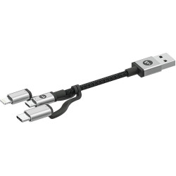 Mophie Καλώδιο Φόρτισης & Μεταφοράς Δεδομένων 3 in 1 USB σε Micro / Lightining / Type-C - 1m - Black (409903220)