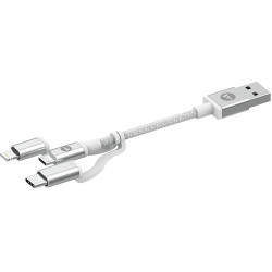 Mophie Καλώδιο Φόρτισης & Μεταφοράς Δεδομένων 3 in 1 USB σε Micro / Lightining / Type-C - 1m - White (409903219)