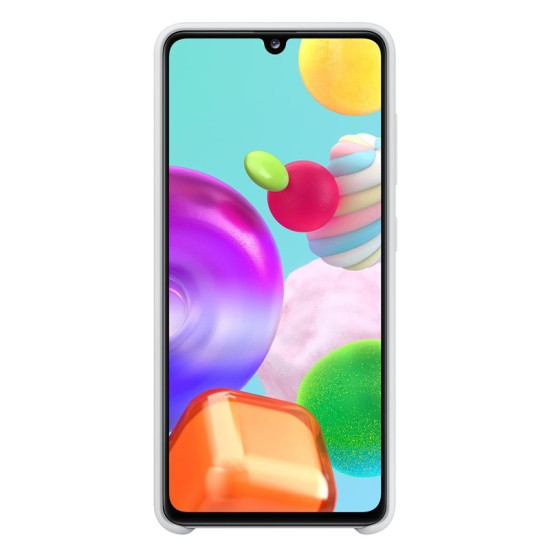 Official Samsung Θήκη Σιλικόνης Samsung Galaxy A41 - White (EF-PA415TWEGEU)