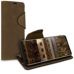 Kalibri Δερμάτινη Suede Θήκη - Πορτοφόλι Samsung Galaxy S20 - Brown (51445.05)