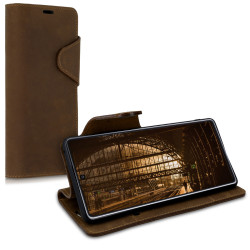 Kalibri Δερμάτινη Suede Θήκη - Πορτοφόλι Samsung Galaxy S10 Lite - Brown (51443.05)