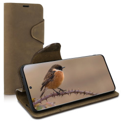 Kalibri Δερμάτινη Suede Θήκη - Πορτοφόλι Samsung Galaxy S20 Ultra - Brown (51446.05)