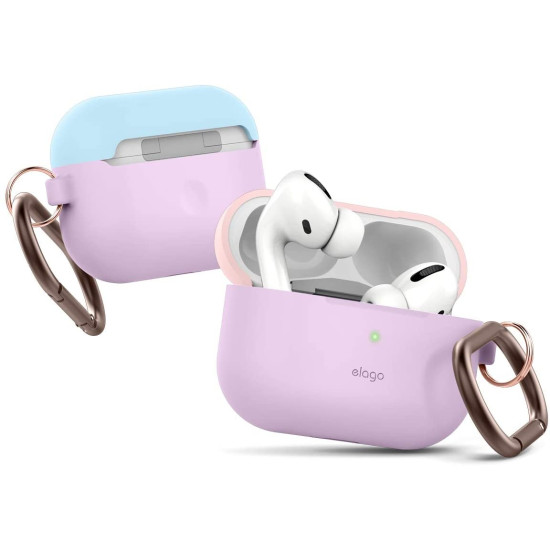 Elago AirPods Pro DUO Hang Case - Θήκη Με Διπλό Καπάκι AirPods Pro 1st Gen - Lavanda / Pastel Pink - Blue (EAPPDH-LV-LPKPBL)