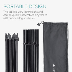 Navaris Portable Folding Camping Table - Φορητό Τραπέζι Αλουμινίου - Black (45382.01)