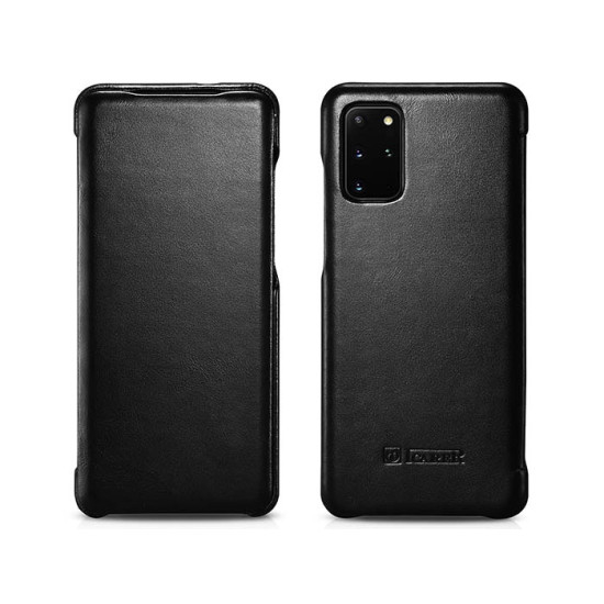 iCarer Vintage Series Curved Edge - Δερμάτινη Θήκη Samsung Galaxy S20 Plus - Black (RS992007-BK)