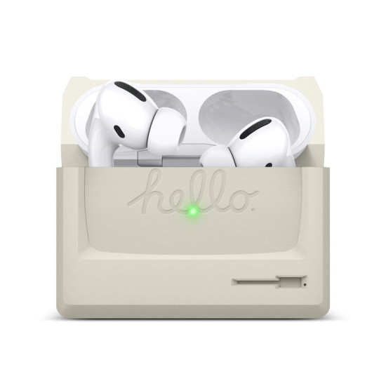 Elago AirPods Pro Retro AW3 Case - Ρετρό Θήκη Σιλικόνης για AirPods Pro 1st Gen - White (EAPPAW3-CWH)