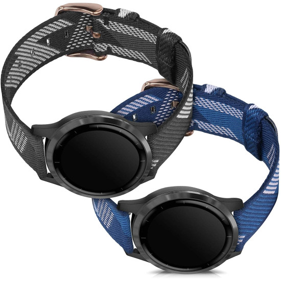 KW Nylon Λουράκια Garmin Vivoactive 4 - Grey / Blue - 2 Τεμάχια (53260.01)