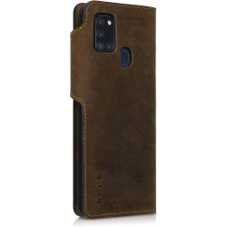 Kalibri Δερμάτινη Suede Θήκη Πορτοφόλι Samsung Galaxy A21s - Brown (53275.05)