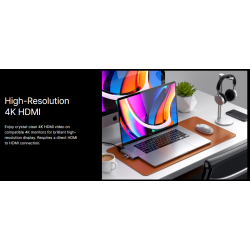 Satechi Type-C Pro Hub Αντάπτορας - Με 1x Type-C / 2x USB-A / 1x 4K HDMI / 1x Ethernet / 1x microSD - Space Grey (ST-TCPHEM)