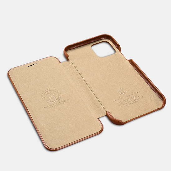 iCarer Vintage Series Curved Edge - Δερμάτινη Θήκη Apple iPhone 12 Pro Max - Red (RIX1202-RD)