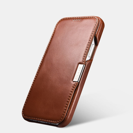 iCarer Vintage Series Side-Open Δερμάτινη Θήκη Apple iPhone 12 Pro Max - Brown (RIX1211-BN)