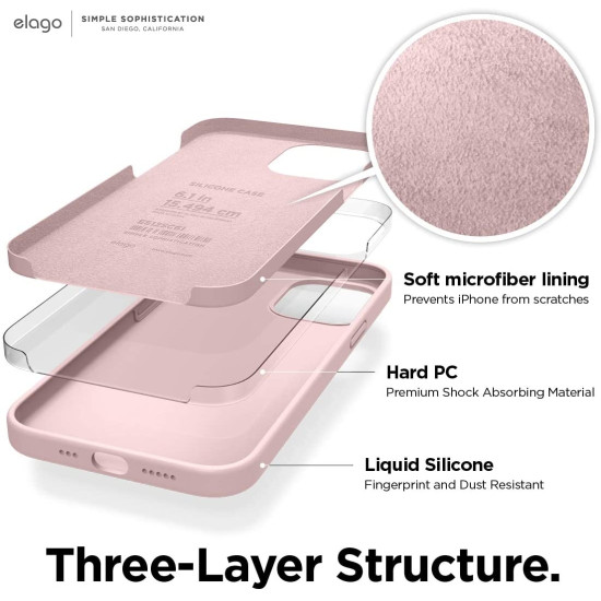 Elago Premium Θήκη Σιλικόνης Apple iPhone 12 / 12 Pro - Lovely Pink (ES12SC61-LPK)