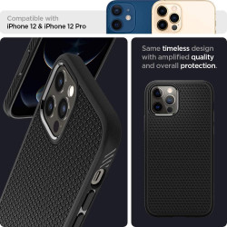 Spigen Θήκη Liquid Air Apple iPhone 12 / 12 Pro - Matte Black (ACS01701)