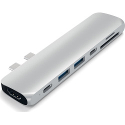 Satechi Type-C Pro Hub Αντάπτορας για Macbook - Με 2x Type-C / 1x 4K HDMI / 1x Type-C PD / 2x USB-A / 1x Type-C 5 Gbps / 1x microSD - Silver (ST-CMBPS)